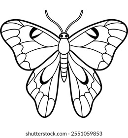 Atlas Moth insect flat vector illustration on a white background