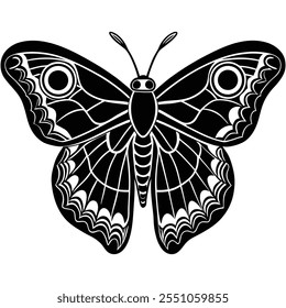 Atlas Moth insect flat vector illustration on a white background