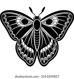 Atlas Moth insect flat vector illustration on a white background