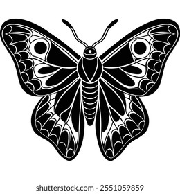 Atlas Moth insect flat vector illustration on a white background