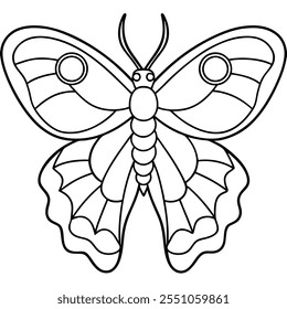 Atlas Moth insect flat vector illustration on a white background