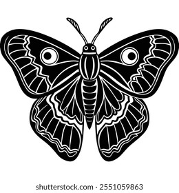 Atlas Moth insect flat vector illustration on a white background