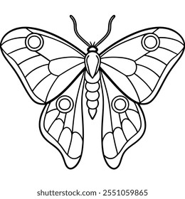 Atlas Moth insect flat vector illustration on a white background