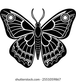 Atlas Moth insect flat vector illustration on a white background