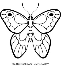 Atlas Moth insect flat vector illustration on a white background