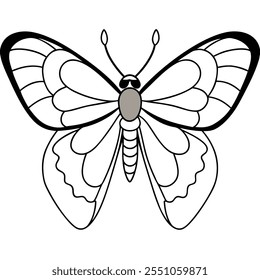 Atlas Moth insect flat vector illustration on a white background