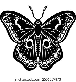 Atlas Moth insect flat vector illustration on a white background