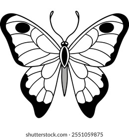 Atlas Moth insect flat vector illustration on a white background