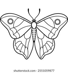 Atlas Moth insect flat vector illustration on a white background