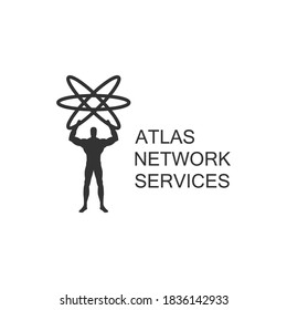 logotipo del servicio de red de atlas. red de logotipos