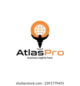 Atlas Pro international Telematict technology GPS logo design icon element vector