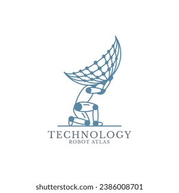 Atlas Robot Technology logo, simple and modern. Suitable for any industry.