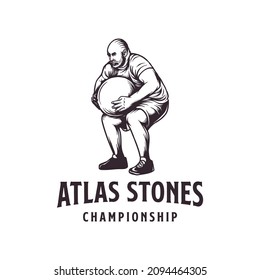 Atlas Stone Logo Design Vector
