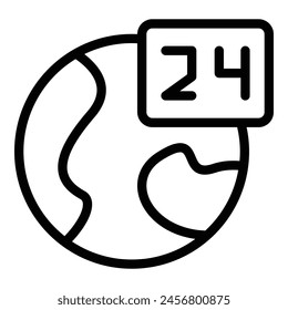 Vektorgrafik der Gliederungsstruktur des Atlas-Zeitzonen-Symbols. Internationale Karte. Lokale Zone