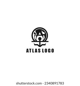 Atlas world black logo icon design illustration