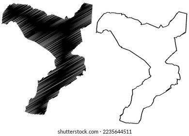 Atlixtac municipality (Free and Sovereign State of Guerrero, Mexico, United Mexican States) map vector illustration, scribble sketch Atlixtac map