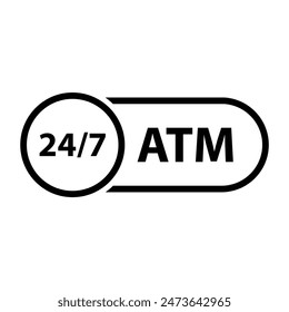 ATM 24 7 Symbol Vektorgrafik Bank ATM-Zeichen