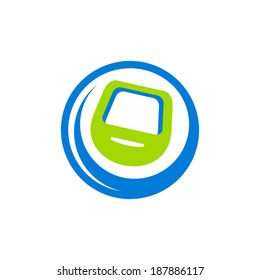 ATM abstract sign Branding Identity Corporate vector logo design template Isolated on a white background