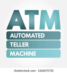 ATM - Automated Teller Machine acronym, concept background