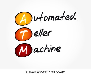 ATM - Automated Teller Machine acronym, concept background
