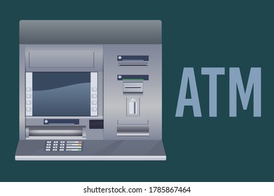 ATM Automated Teller Machine Bank Bargeld realistische Vektorgrafik