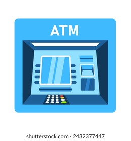 ATM Automated teller machine with current operation. Vector illustration