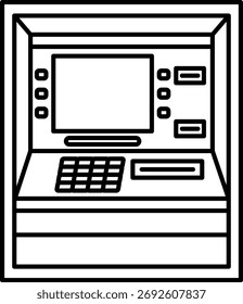 ATM Automated Teller Machine Line Icon