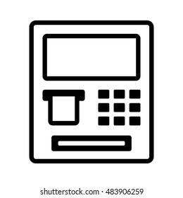 ATM / automated teller machine line art vector icon for banking apps and websites