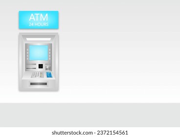 Geldautomat - Automated Teller Machine on Wall. Vektorgrafik. 