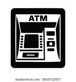 ATM Automated Teller Machine Vector Silhouette Icon