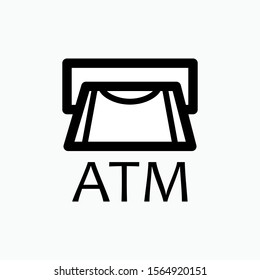 
ATM : Automatic Teller Machine Icon - Vector, Sign and Symbol for Design, Presentation, Website or Apps Elements.