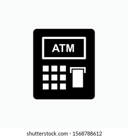 ATM : Automatic Teller Machine Icon - Vector, Sign and Symbol for Design, Presentation, Website or Apps Elements.