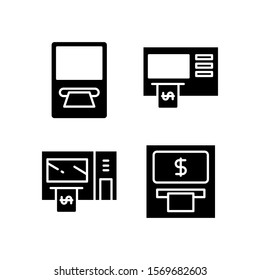 ATM, automatic teller machine, money machine icons