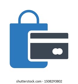atm bag glyph colour vector icon