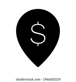 Atm, banco, imagen vectorial de icono de ubicación. También se puede usar para Finanzas y Dinero. Idóneo para aplicaciones web, aplicaciones móviles y medios impresos.
