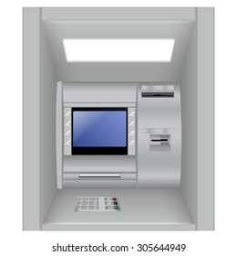 ATM. Bank machine. Automated Teller Machine isolated on white. Vector illustration