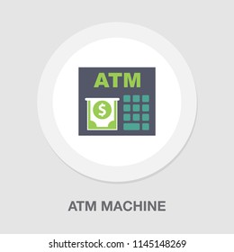 ATM bank machine with credit card isolated, bank teller, Vector money cash machine