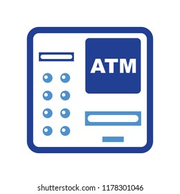 ATM bank machine with credit card isolated, bank teller, Vector money cash machine