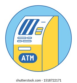 ATM bank machine icon vector