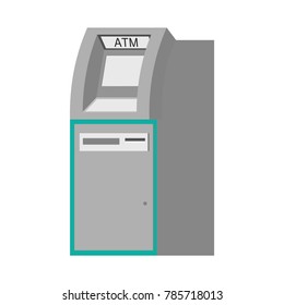 ATM bank terminal,isolated on white background,flat vector illustration