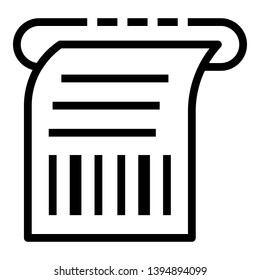 ATM barcode check icon. Outline ATM barcode check vector icon for web design isolated on white background