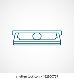 ATM Blue Line Icon On White Background