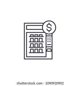 ATM box linear icon concept. ATM box line vector sign, symbol, illustration.