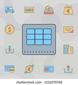 ATM button dusk style line icon. Universal set of banking for website design and development, app development