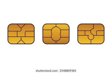 Chip mit Geldautomatenkarte oder SIM-Karte und Chip mit digitaler Chipkarte, Mikrochip 