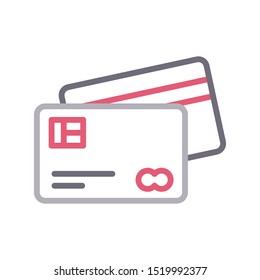 atm card colour line vector icon