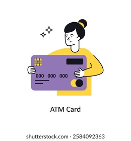 Atm Card Concept vector illustration.  isolated on white Background.