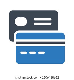 atm card glyph colour vector icon