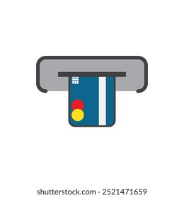 ATM Card icon flat design eps 10