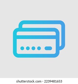 Icono de tarjeta ATM en estilo gradiente sobre viajes, uso para presentación de aplicaciones móviles del sitio web